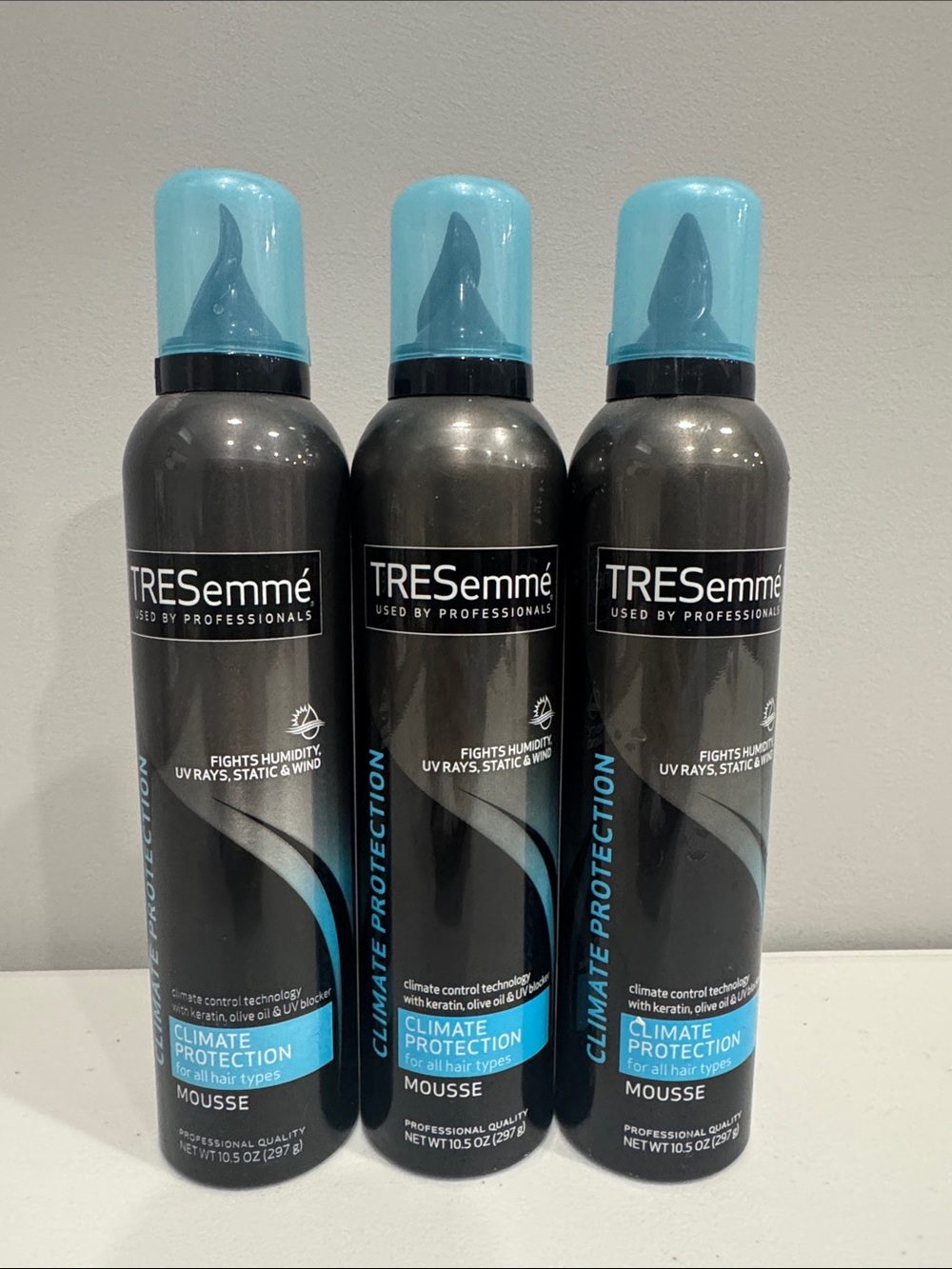 X3 TRESemme Climate Protection Mousse, 10.5oz, ALL HAIR TYPES, Fights Humidity